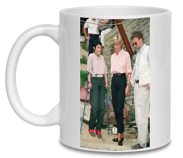 Diana, Princess of Wales as she makes a three day visit to Bosnia - Herzegovina as part