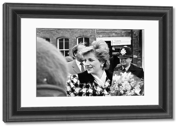 Princess Diana, Princess of Wales seen here arriving at Middlesbrough Station during a