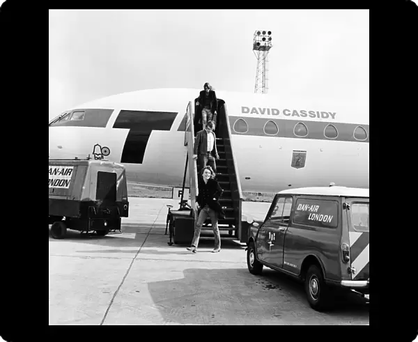David Cassidy, singer, actor and musician, arrives at Luton Airport to start his