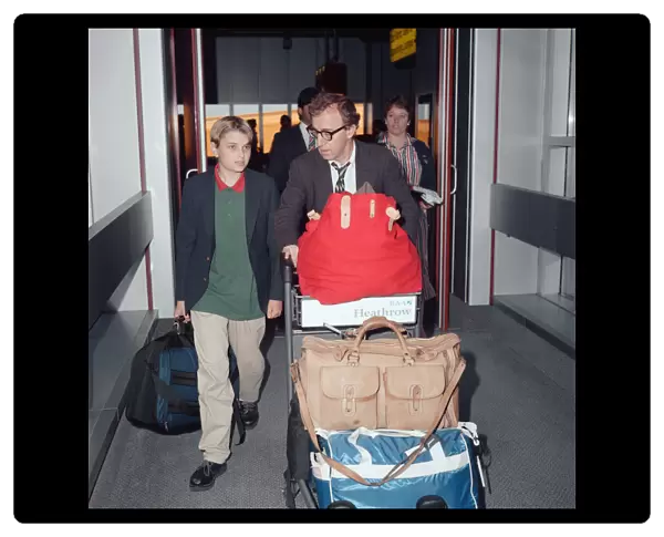 Woody Allen and Mia Farrows son Fletcher Previn at London Heathrow Airport