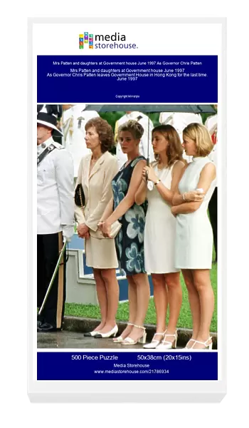 Mrs Patten and daughters at Government house June 1997 As Governor Chris Patten