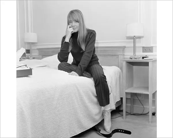 Francoise Hardy, french singer pictured in her hotel room, London, 3rd November 1966