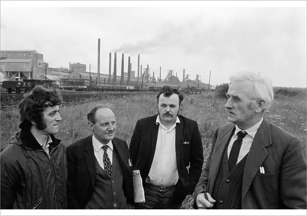 Irlam Steel works. Left to right, Eric Teal, 33, Jack Hughes, 53, Stuart Johnson, 24