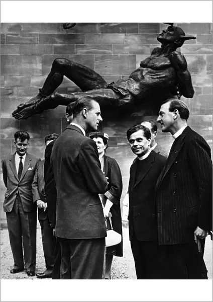 The Duke talking with the Rev. Simon Phipps at Coventry Cathedral