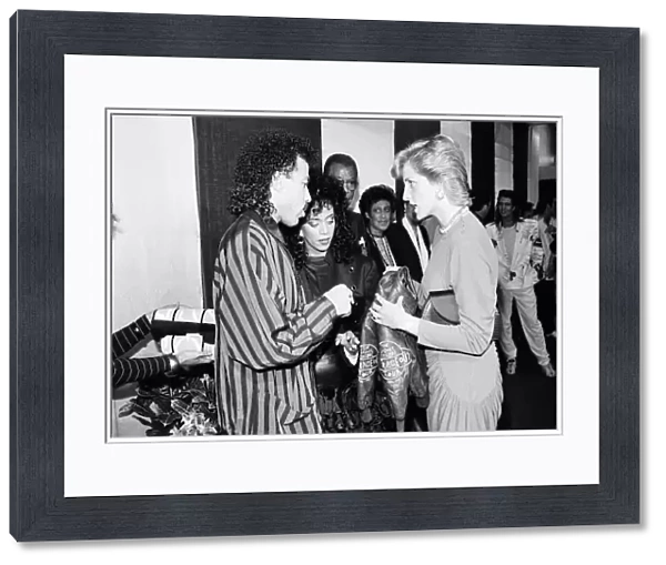 HRH Princess Diana, The Princess of Wales meets Amercian singer Lionel Richie at his