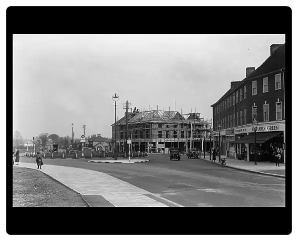 Northwood Hills roundabout, new shops. Circa 1935