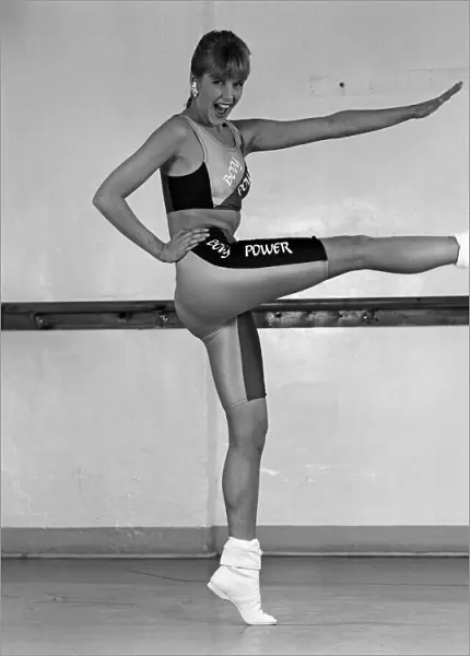A model wearing stretch fashions. 3rd February 1988