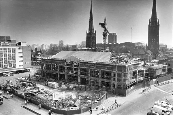 The Cathedral Lanes Shopping Centre in Coventry, Midlands, England, under construction
