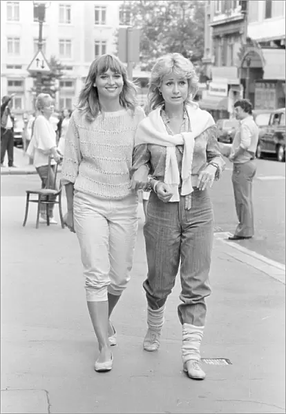 Susan Penhaligon with Felicity Kendal July 1982 whilst she was filming a new