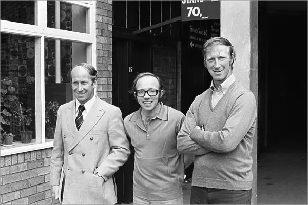 Nobby Stiles with Bobby and Jack Charlton, January 1973. For MEN Media Titles
