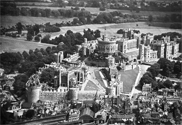 An aerial view of Windsor Castle, Berkshire. 16th July 1956