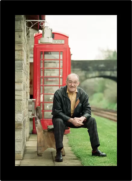 Jim Bowen by the railway which passes by his house in Arkholme, Lancashire