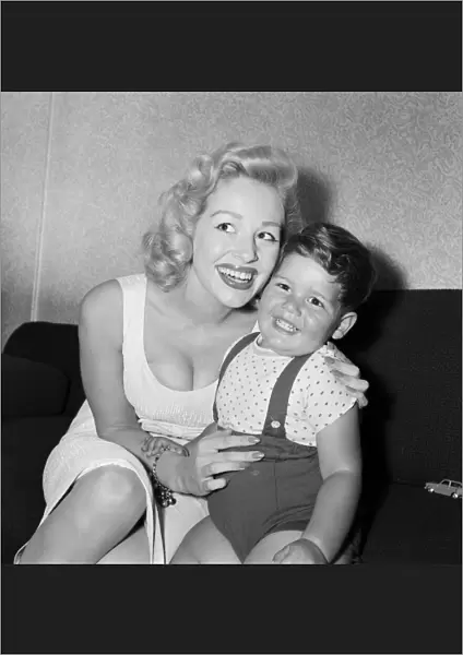 Sheree Winton, English TV presenter, with her son 2 year old Dale Winton