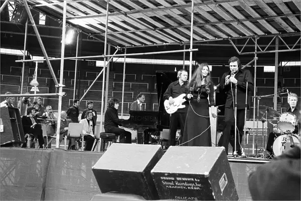 Johnny Cash and June Carter at the Spree 73, a major Christian festival at Wembley