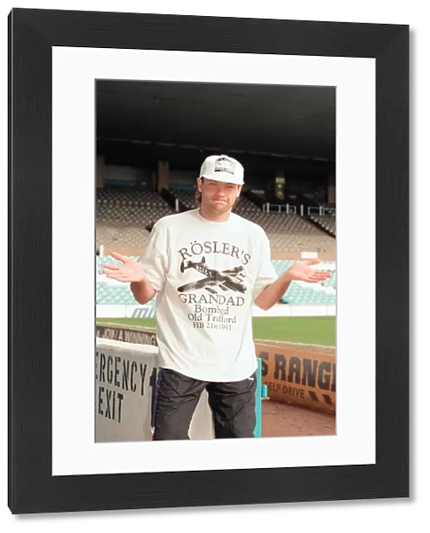 Uwe Rosler, Manchester City football player, German signing, photocall at Maine Road