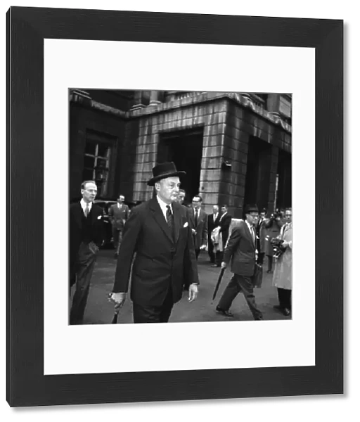 Suez Crisis 1956 Britains Foreign Minister Selwyn Lloyd arrives at Lancaster