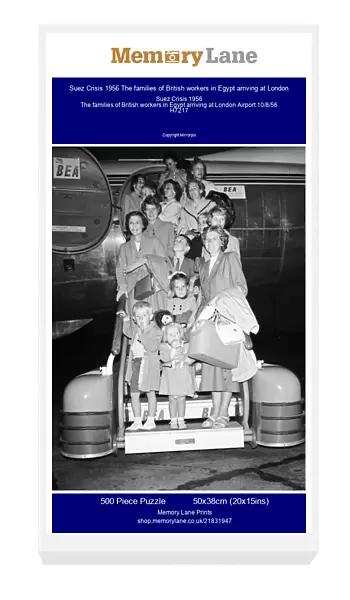 Suez Crisis 1956 The families of British workers in Egypt arriving at London