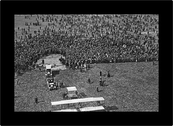 London to Manchester Air Race 27th April 1910 Crowds gather around the aircraft of