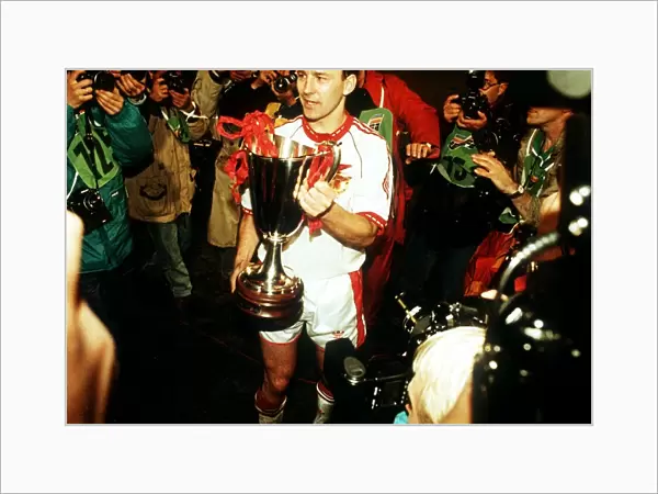 Bryan Robson Captain Manchester United with the with European Cup Winners Cup