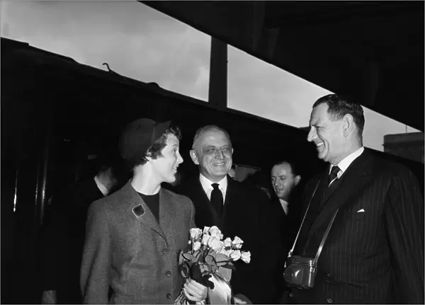 King Frederik of Denmark (right) with his daughter Princess Margrethe at Victoria Station