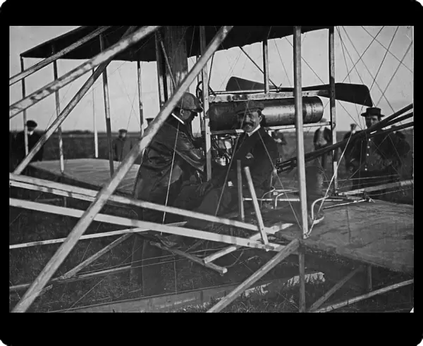 Wilbur Wright seen here with his pupil Paul Tissandier at Pau