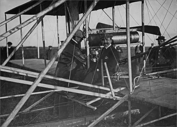 Wilbur Wright seen here with his pupil Paul Tissandier at Pau