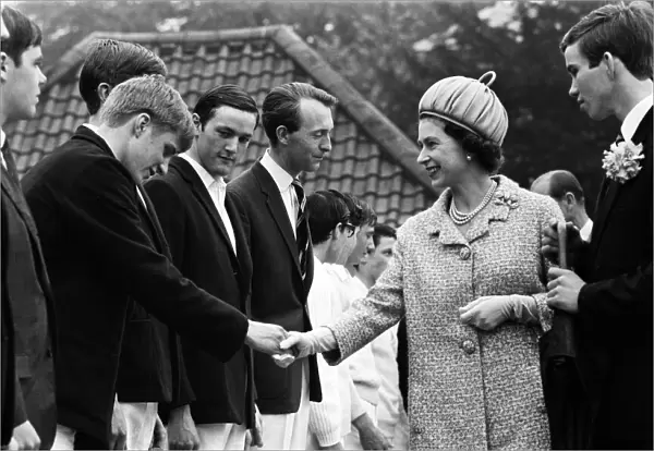 Queen Elizabeth II visits Rugby School, Rugby. 13th May 1967