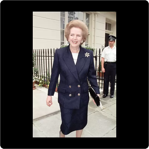 Margaret Thatcher leaving for first day in House of Lords. 30th June 1992