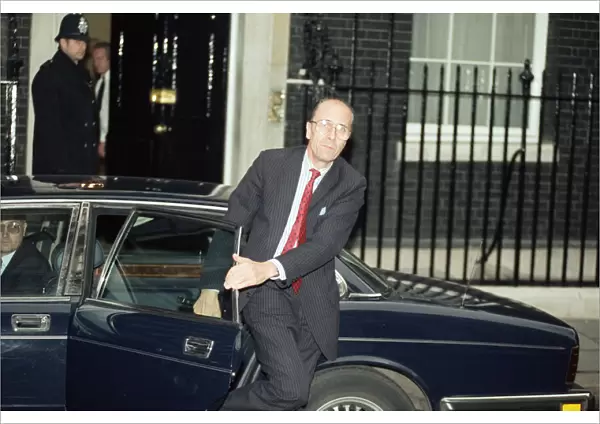 Norman Tebbit at 10 Downing Street amid the Conservative Party leadership battle