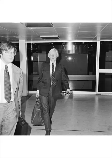 Andy Warhol leaving Heathrow Airport for New York, flying on Concorde