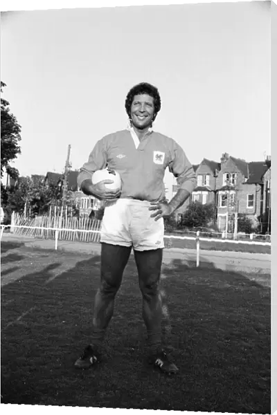 Tom Jones, in full rugby strip, at London Welsh Rugby Club. 5th September 1983