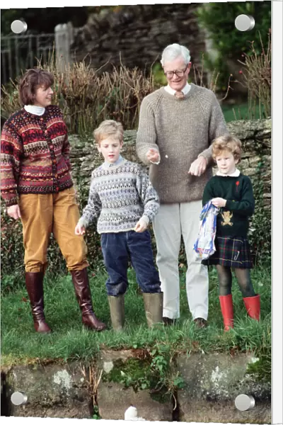 Foreign Secretary Douglas Hurd with his wife Judy and their children. 24th November 1990