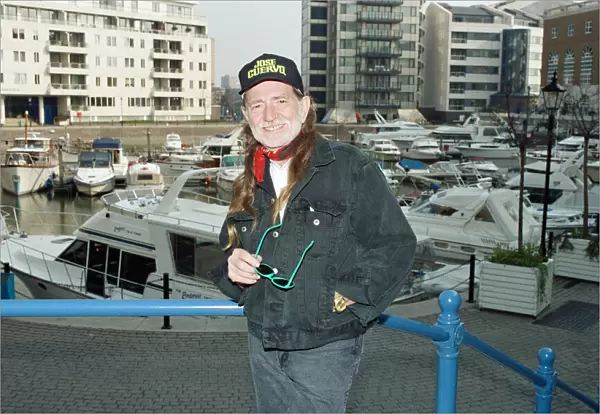 Musician Willie Nelson at Chelsea Harbour, London. 9th April 1992