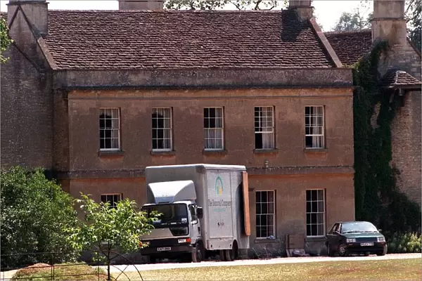 The removal lorry sits outside Middlewick House the former home of Camilla