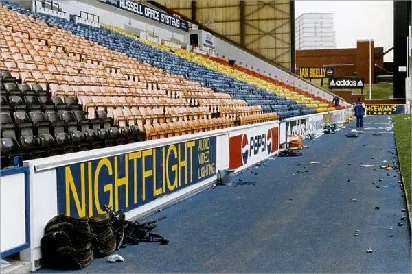 Broken seats at Broomloan Stand after the Old Firm game last night