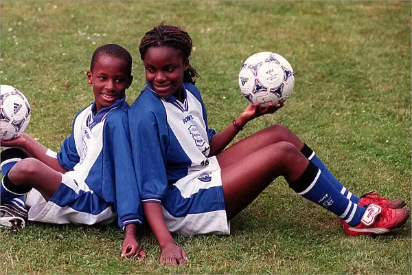Sone (10) and Eniola (12) Aluko of Kings Norton who both play for Birmingham City School