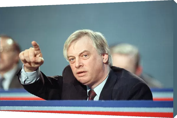 Chris Patten at the launch of the Conservative party election manifesto. 18th March 1992
