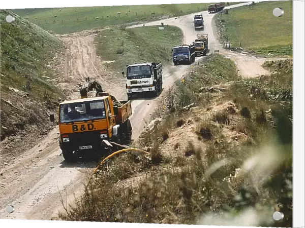 Trucks at the Packington Landfill Site in 1990