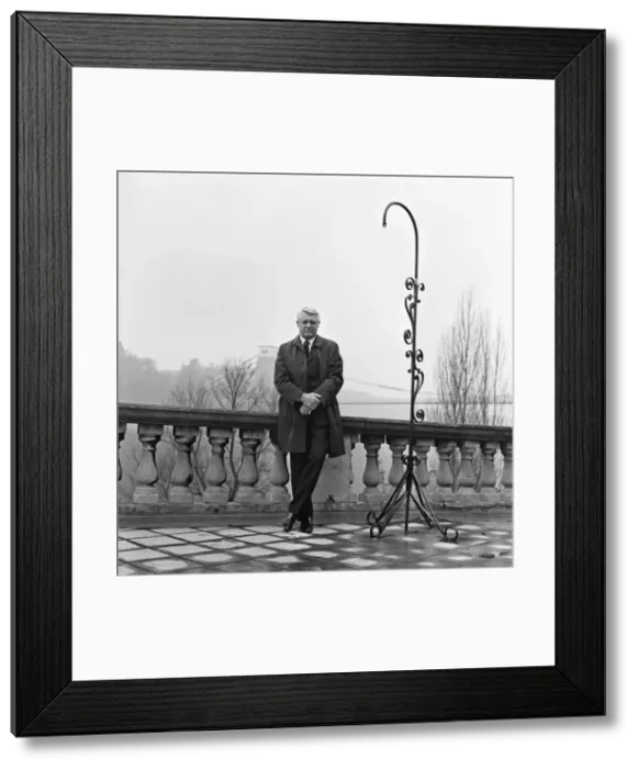 Framed Print : Black and white print of Cary Grant standing on the banks of Avon Gorge Framed Print : Black and white print of Cary Grant standing on the banks of Avon Gorge