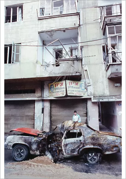 Tel Aviv, Israel, scene of destruction after Scud Missile attack by Iraq, January 1991