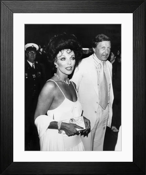 Framed Print : Joan Collins and husband Ron Kass at The Stud premiere - 1978 Print Framed Print : Joan Collins and husband Ron Kass at The Stud premiere - 1978 Print