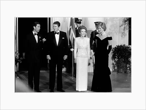 Ronald and Nancy Regan with The Prince and Princess of Wales during their vist to the USA