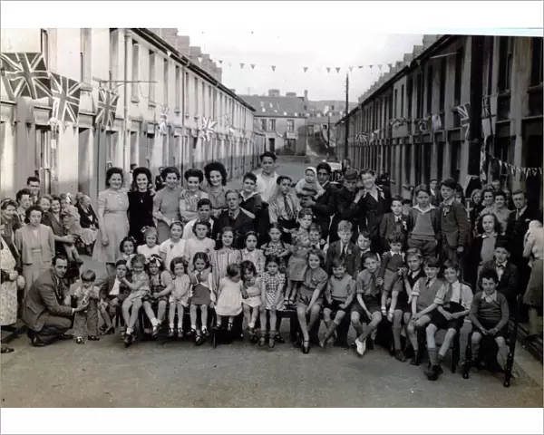 VE day street party in Merthyr, May 1945