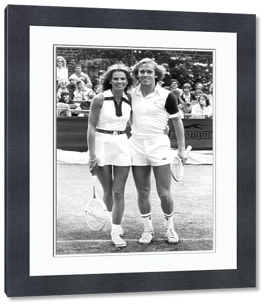 John Lloyd and Anthea Forsyth at charity tennis match - June 1978 26  /  06  /  1978