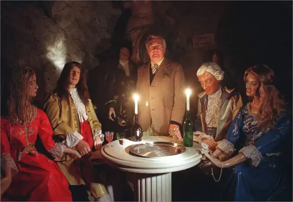 SIR FRANCIS DASHWOOD AT THE RE-OPENING OF HELLFIRE CAVES, WEST WYCOMBE - 28  /  03  /  1995