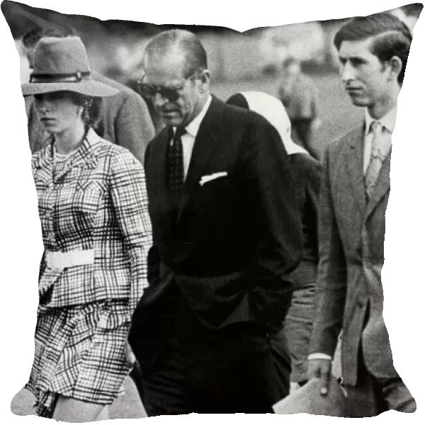 The Duke Of Edinburgh. Prince Phillip with Prince Charles and Princess Anne. July 1970