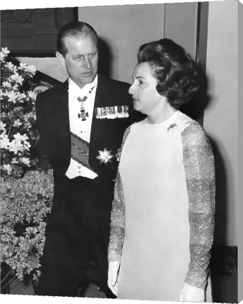 Prince Philip. The Duke of Edinburgh pictured wearing his medals at an honours dinner