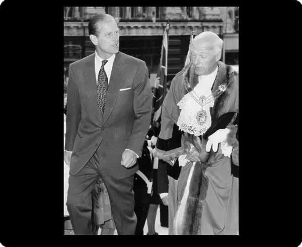 The Duke of Edinburgh. Prince Philip pictured with The Lord Mayor of London. June 1974