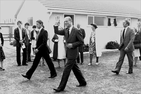Prince Philip visiting and opening Bracklesham Bay FC changing rooms - 30 July 1982