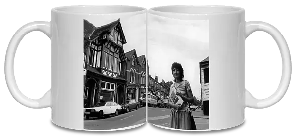 Kay Flavell in Lark Lane, Liverpool. She has collated history about the area. August 1983